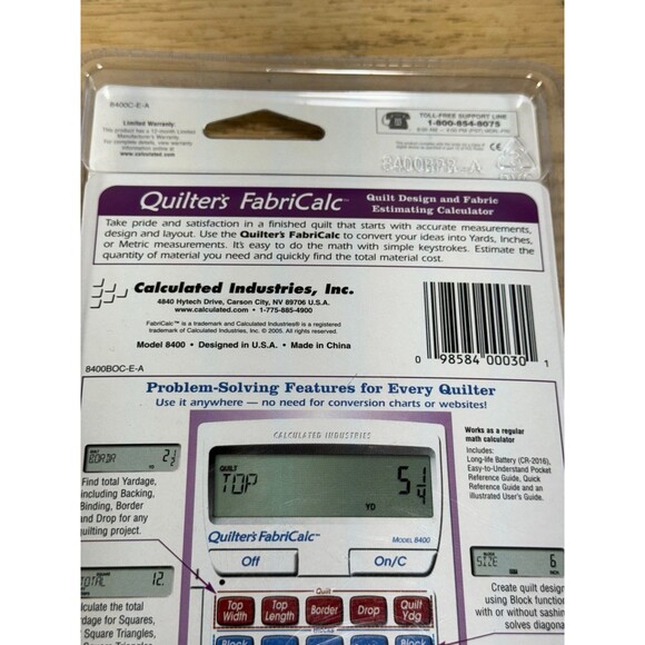 NEW Calculated Industries‎ Quilter’s FabriCalc Quilt Design & Fabric Estimator - Picture 6 of 7